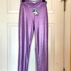 Metallic lavender iheartraves leggings